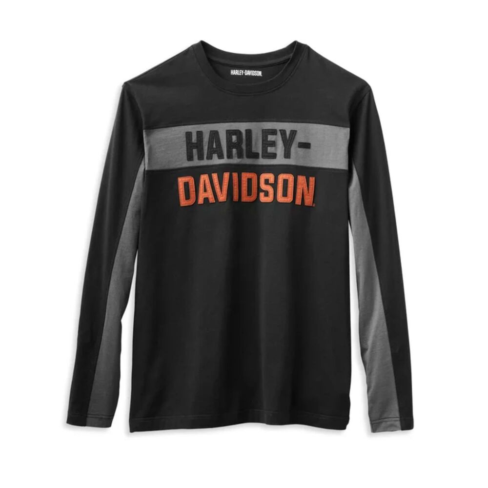 Harley-Davidson Men's Copperblock Block Letter Tee, Black/Gray, Size M